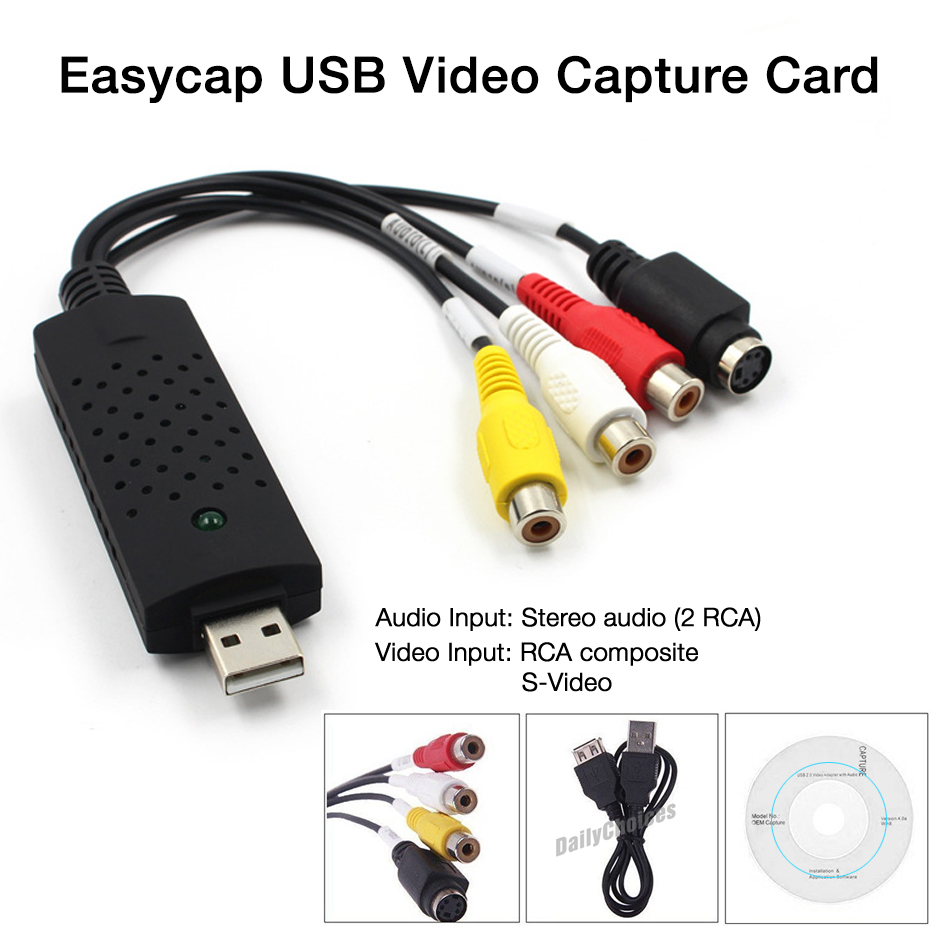 USB 2.0 Audio TV Vidéo VHS vers PC DVD Magnétoscope Convertisseur Capture  Ada ηс