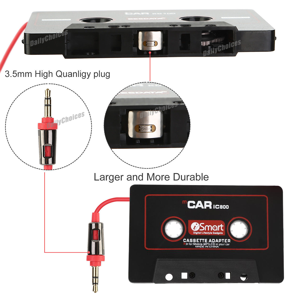 Car Tape Cassette to AUX Audio Adapter Converter for iPhone iPod MP3