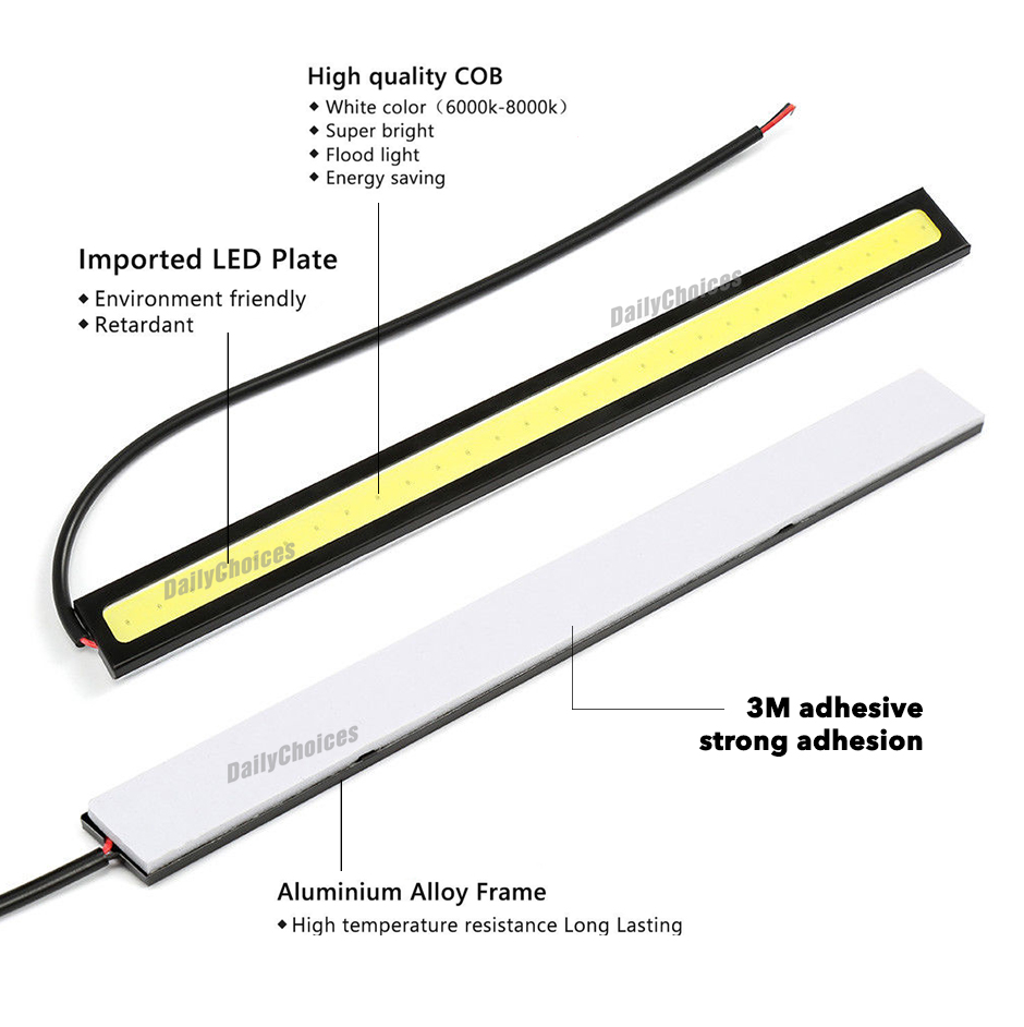 12V Waterproof White DRL LED Strip Lights Bars Camping Caravan Boat Car