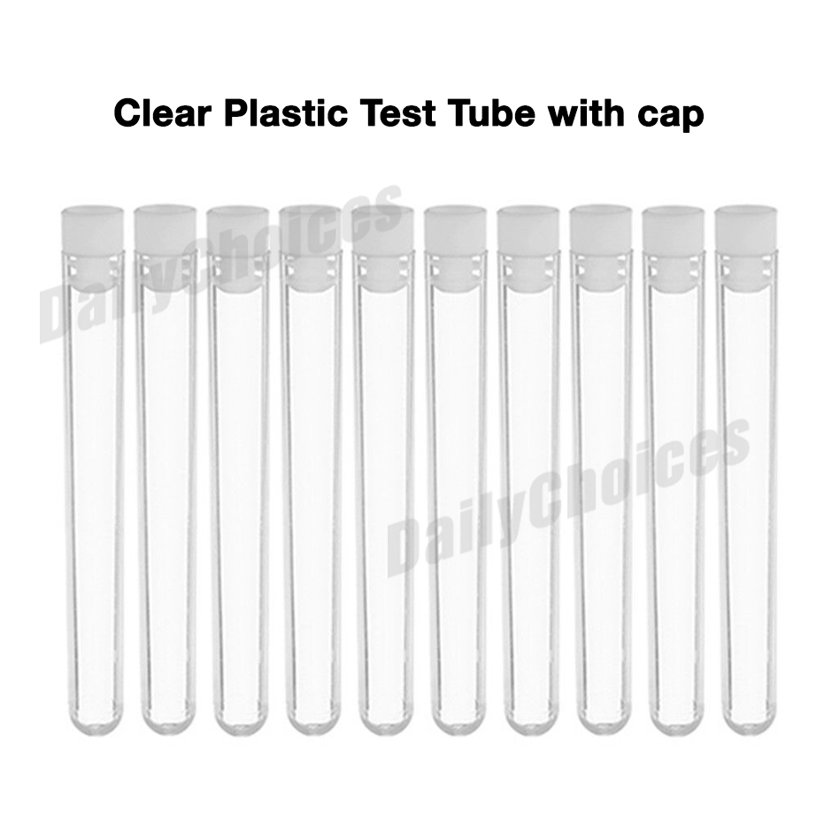 1060pcs Clear Plastic Test Tube Set with Push Caps Containers Vials