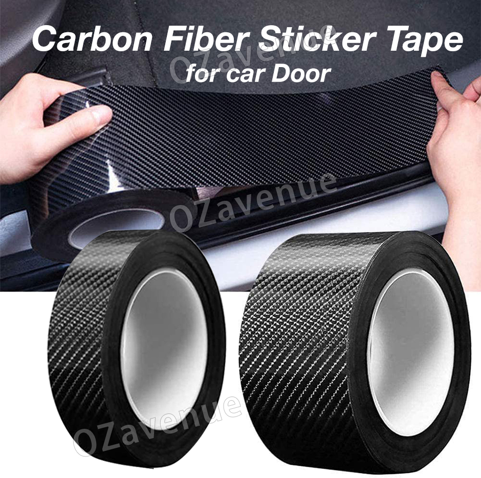 2x 5cm*3m Carbon Fiber Car Stickers Door Scuff Anti Scratch Tape